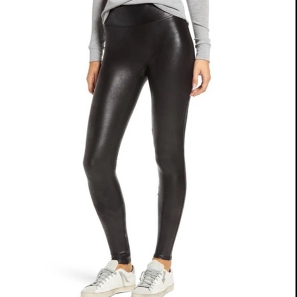 SPANX Pants - NWT Spanx Faux Leather Leggings Dark Navy Pants 2X